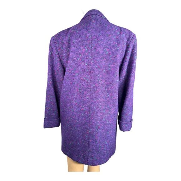 Vintage Elliot Andrews Oversized Purple Tweed Blazer - Picture 2 of 6